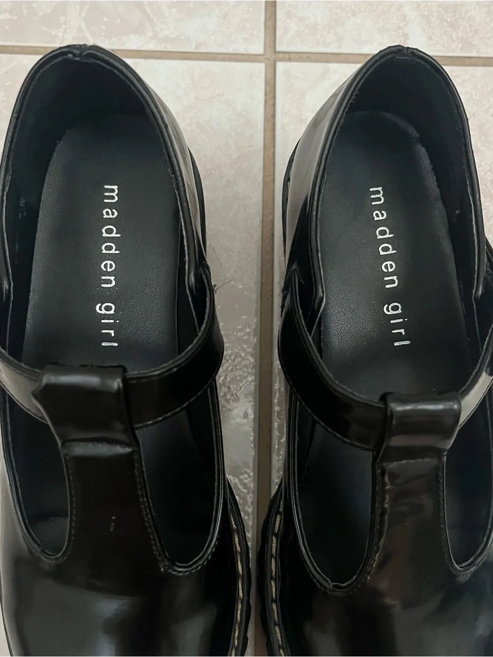 Madden Girl Hollyy Platform T-Strap Mary Jane Shoes - Size 6.5